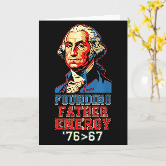 76 67 George Washington Founding Father History Fu カード (黄色い花)