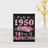 76 Year Old Made In 1950 Floral 76th Birthday Wome カード (黄色い花)