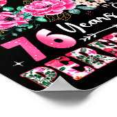 76 Year Old Made In 1950 Floral 76th Birthday Wome ポスター (角)