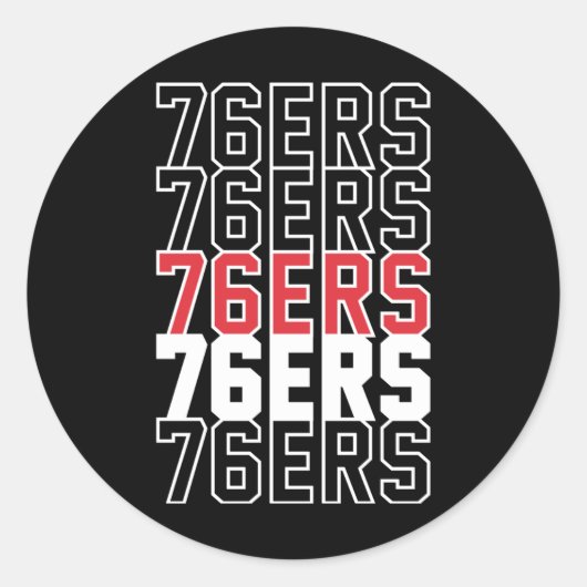 76Ers ラウンドシール (正面)