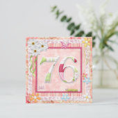 76th誕生日パーティースクラップブック作りスタイル 招待状 (スタンド正面)