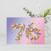 76th Birthdayパーティー、花の文字 招待状 (スタンド正面)