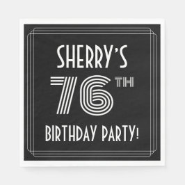 76th Birthday Party:アールデコスタイル+名前をカスタムする スタンダードランチョンナプキン