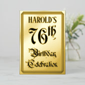 76th Birthday Party – スクリプエレガントト+名前をカスタムする 箔招待状 (立ち正面)