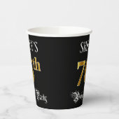 76th Birthday Party – スクリプファンシート、フェイク金ゴールド・ルック 紙コップ (左)