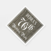 76th Birthday Party — ファンシー Script, フェイク Wood Look スタンダードランチョンナプキン (角)