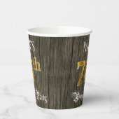 76th Birthday Party — フェイク金ゴールド&ウッドフェイク・ルックス 紙コップ (左)