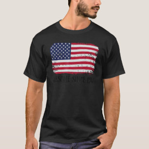 76th Birthday Vintage Usa Flag Awesome Since 1946 Tシャツ