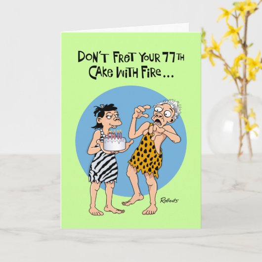 77おもしろい誕生日 カード (黄色い花)