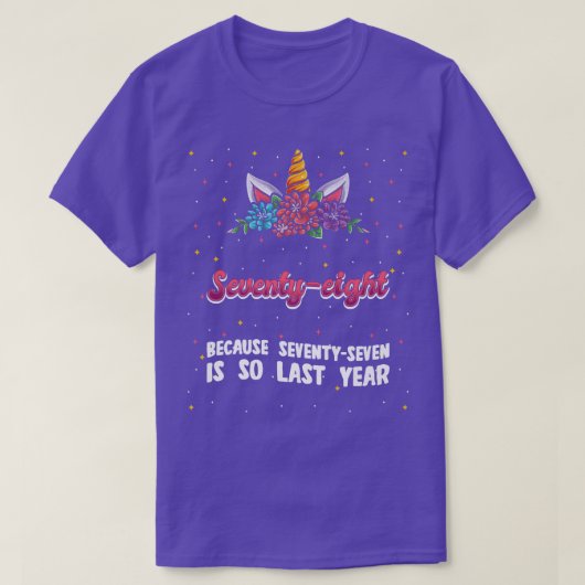 77は去年のユニコーン7だから78は Tシャツ (デザイン正面)
