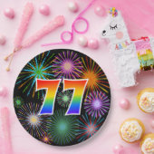 77イベント-おもしろい、カラフル、はっきりした虹、77 ペーパープレート (パーティー)