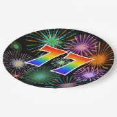 77イベント-おもしろい、カラフル、はっきりした虹、77 ペーパープレート (アングル)