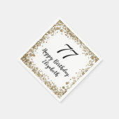 77エレガント誕生日ナプキンズと金ゴールドシーケンサー スタンダードカクテルナプキン (角)