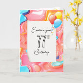 77サイケデリック誕生日の3D抽象芸術 カード (黄色い花)