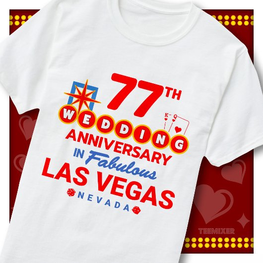 77回目の結婚記念日を祝うラスベガスの華麗なるカップル Tシャツ