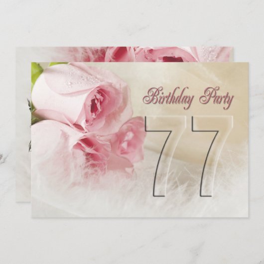 77年間の誕生日パーティーの招待 招待状 (正面/裏面)