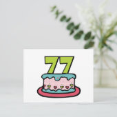 77歳お誕生日ケーキ ポストカード (スタンド正面)