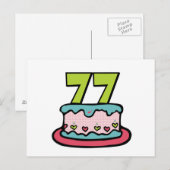 77歳お誕生日ケーキ ポストカード (正面/裏面)