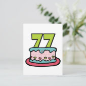 77歳お誕生日ケーキ ポストカード (スタンド正面)
