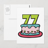 77歳お誕生日ケーキ ポストカード (正面/裏面)
