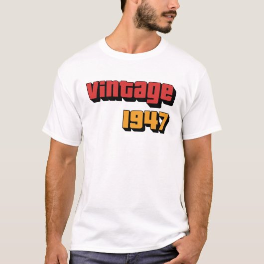77歳のギフト男性女性ヴィンテージ1947 77誕生 Tシャツ (正面)