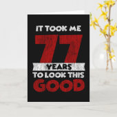 77歳のバデーが私を良く見せた77誕生日 カード (黄色い花)