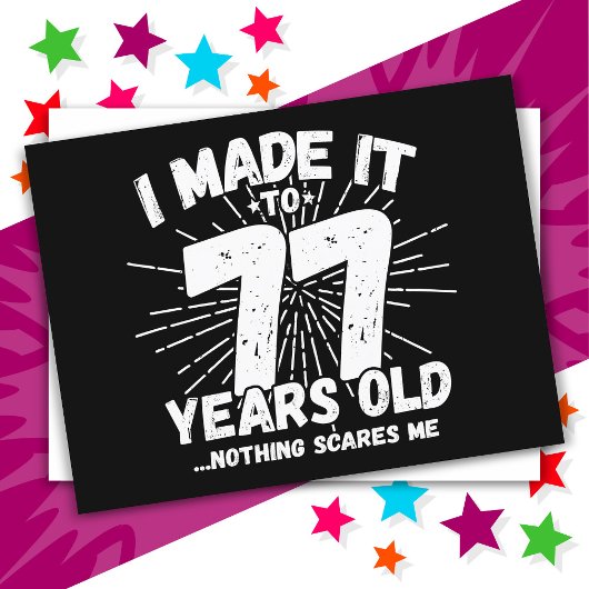 77歳の皮肉なミーム 面白い77歳の誕生日 ポストカード