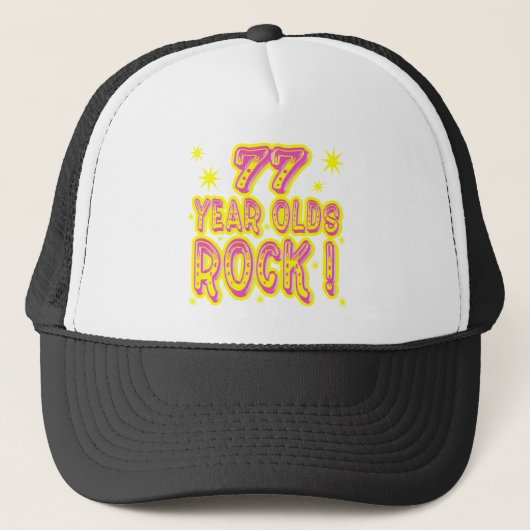 77歳の石! (ピンクの)帽子 キャップ (正面)