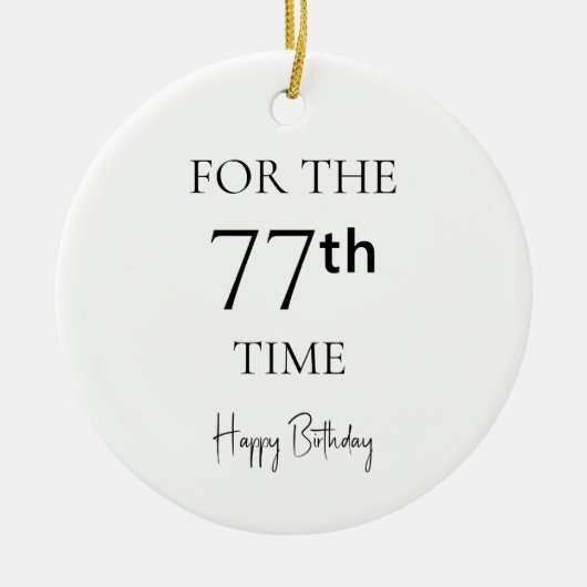 77歳の誕生日おめでとう セラミックオーナメント (正面)