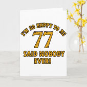 77歳の誕生日のデザイン カード (黄色い花)