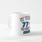 77歳の誕生日のデザイン コーヒーマグカップ (正面左)