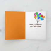 77歳の誕生日の茶色のプードルオンウィッカー カード (内部)