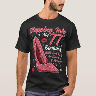 77歳の誕生日を迎える女性へ 77歳の女性 Tシャツ