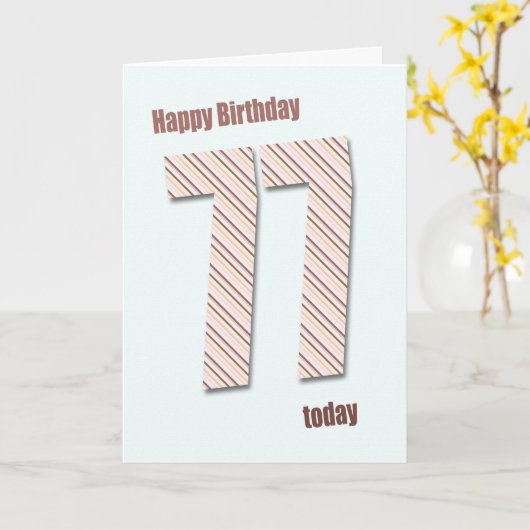 77歳の誕生日カード カード (黄色い花)