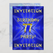 77歳の誕生日パーティーの招待 招待状 (正面/裏面)