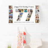 77歳の誕生日パーティーナンバー77フォトコラージュ 横断幕 (インサイチュ)