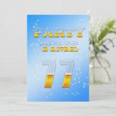 77歳の誕生日パーティー招待状にビール 招待状 (スタンド正面)