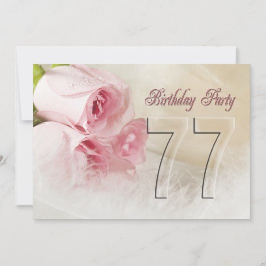 77歳の誕生日パーティー招待状 招待状 (正面)