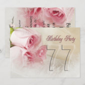 77歳の誕生日パーティー招待状 招待状 (正面/裏面)