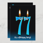 77歳の誕生日パーティー招待状 招待状 (正面/裏面)