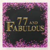 77歳の誕生日 ガラスコースター (正面)