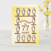 77歳の誕生日、奇妙なフクロカード。 カード (黄色い花)