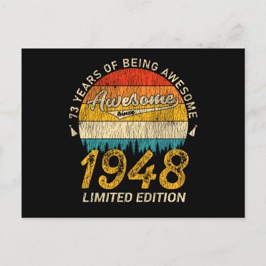 77歳の1948年レトロ Awesome 77歳の誕生日プレゼント ポストカード (正面)