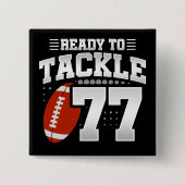 77歳タックルサッカーパーティー77誕生日 缶バッジ (正面)