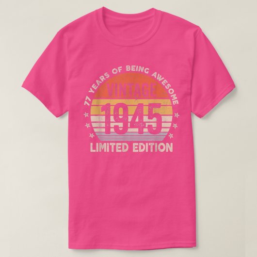 77歳ヴィンテージ1945限定版ギフト77t tシャツ (デザイン正面)