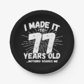 77歳皮肉ミームおもしろい77誕生日 ペーパープレート (正面)