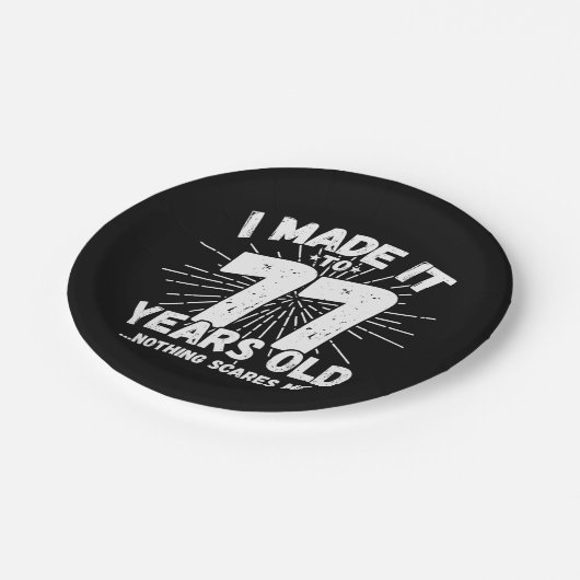 77歳皮肉ミームおもしろい77誕生日 ペーパープレート (アングル)