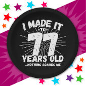 77歳皮肉ミームおもしろい77誕生日 ペーパープレート