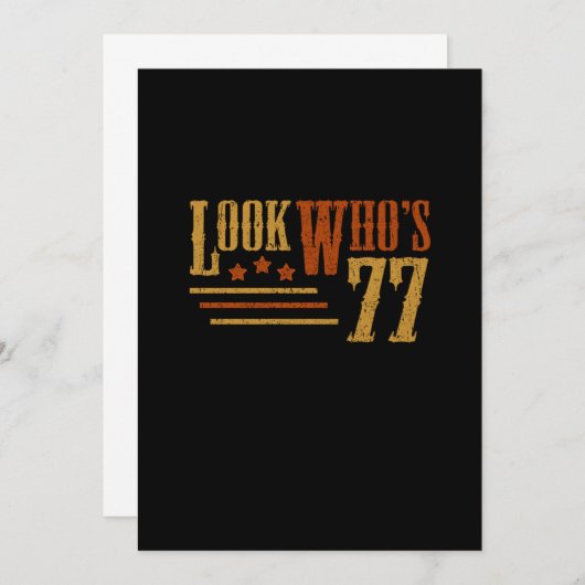 77歳77番目のおもしろい誕生日 招待状 (正面/裏面)