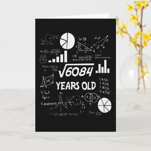 77歳Bday数学先生77番目の誕生日ギフト カード (黄色い花)